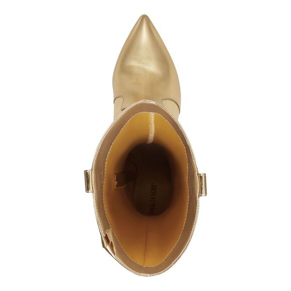 THALIA SODI Womens Beige Cushioned Pointed Toe Stiletto Zip-Up Dress Heeled Boots M